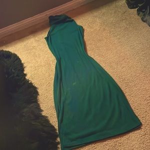 Dark green ribbed dress